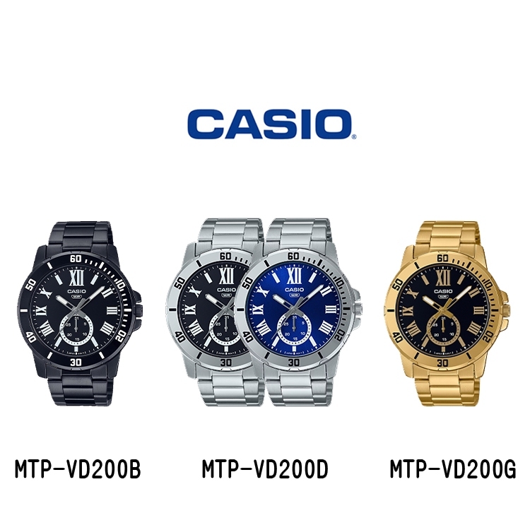 【CASIO 卡西歐】 MTP-VD200B MTP-VD200D MTP-VD200G 紳士商務 腕錶 手錶
