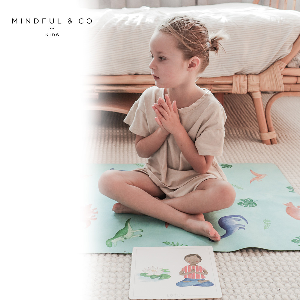【Mindful&co kids】兒童專用瑜珈墊 - 恐龍