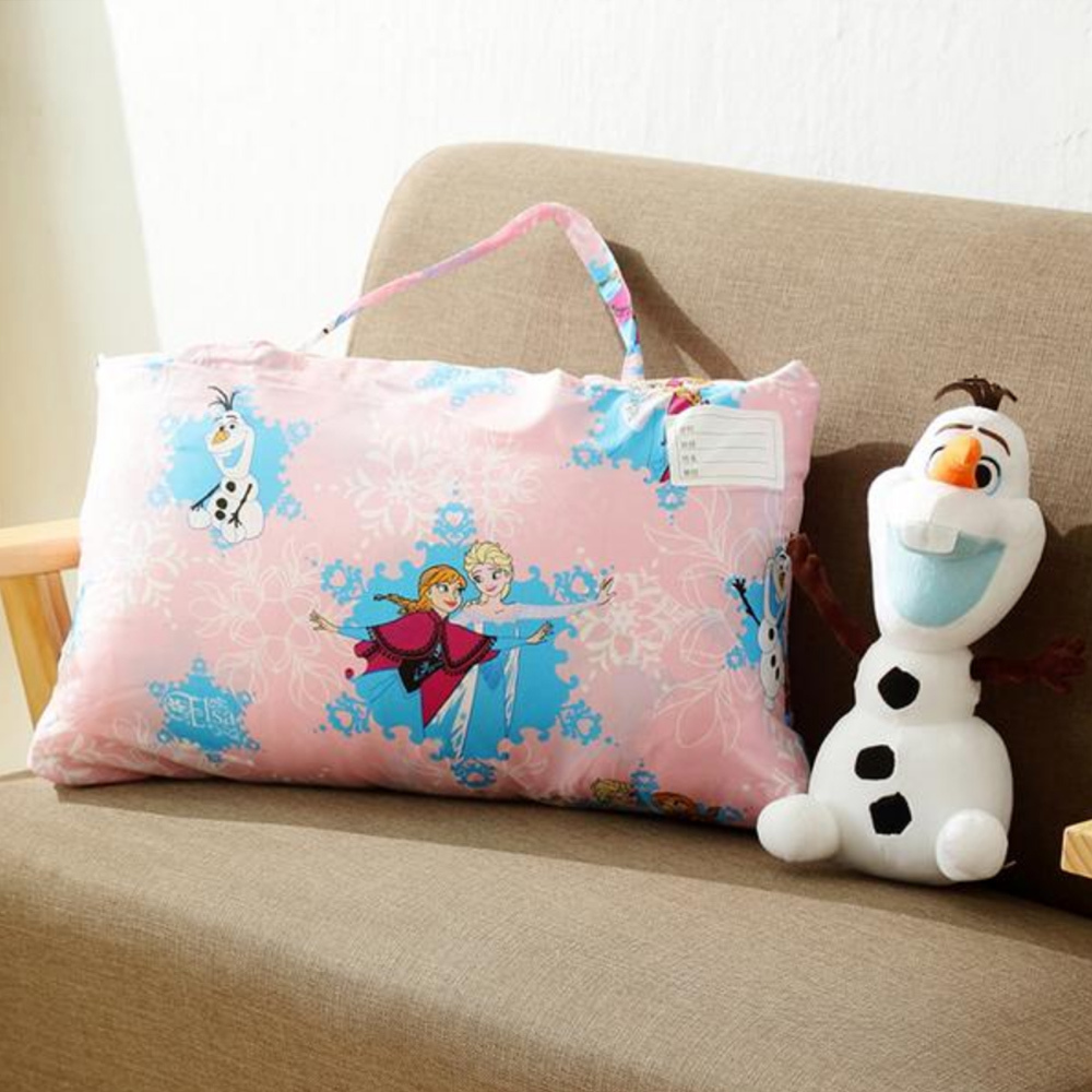 MIT台灣製卡通圖樣幼教兒童睡袋組- 冰雪奇緣-粉色