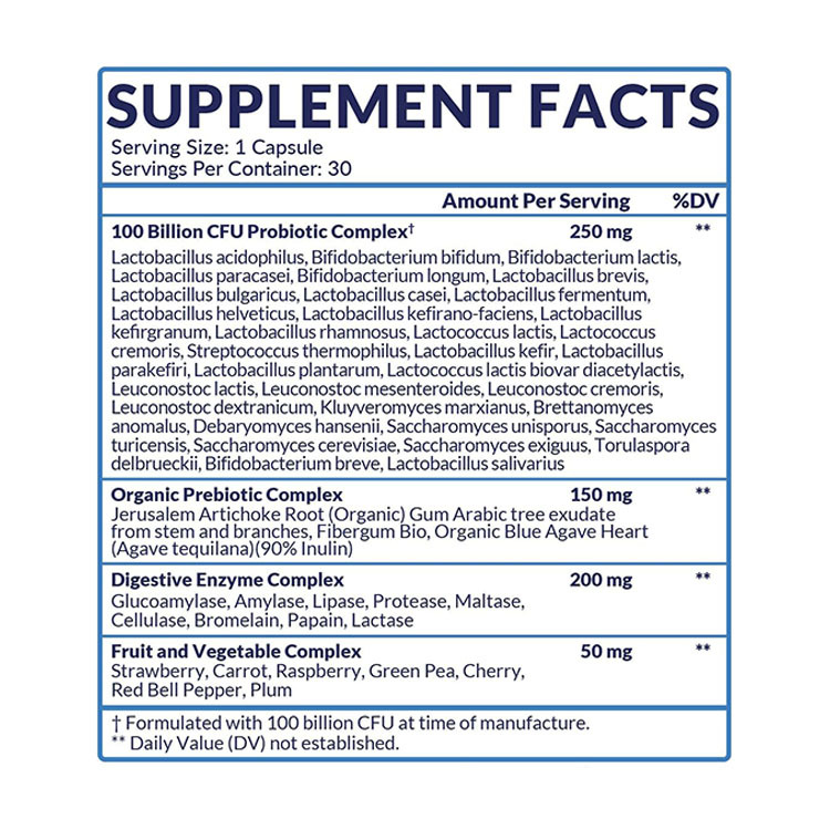 Wholesome Wellness Raw Probiotics 100 Billion CFUs ,30 Veg Capsules