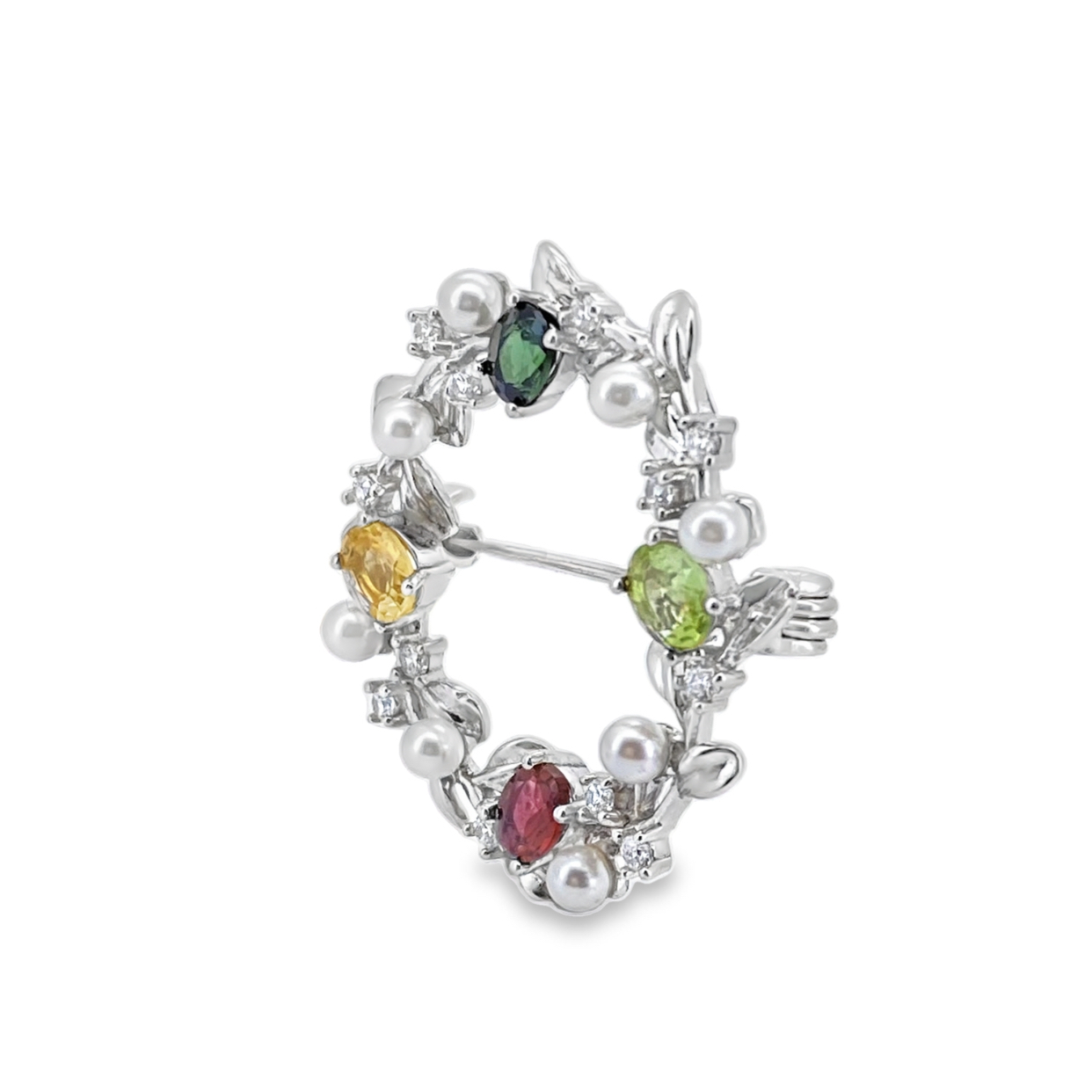 T119碧璽花圈胸針