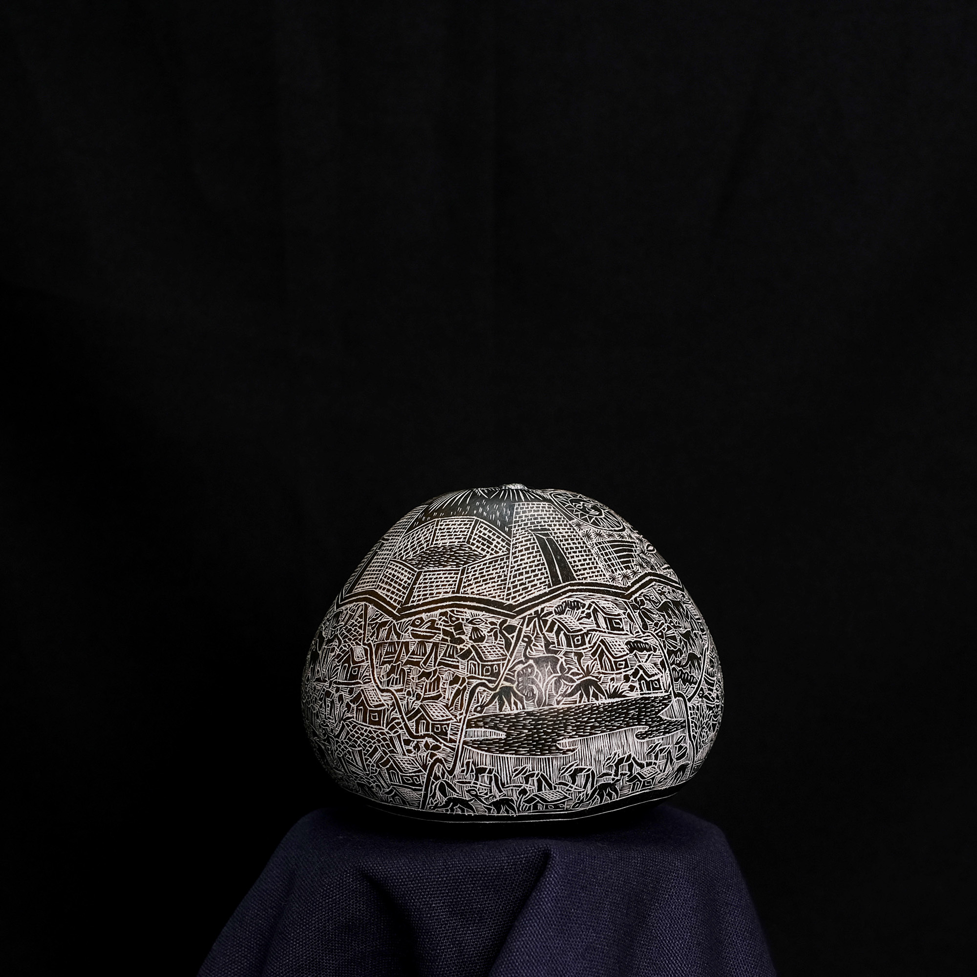 萬卡約葫蘆雕刻｜印加日月 05｜秘魯