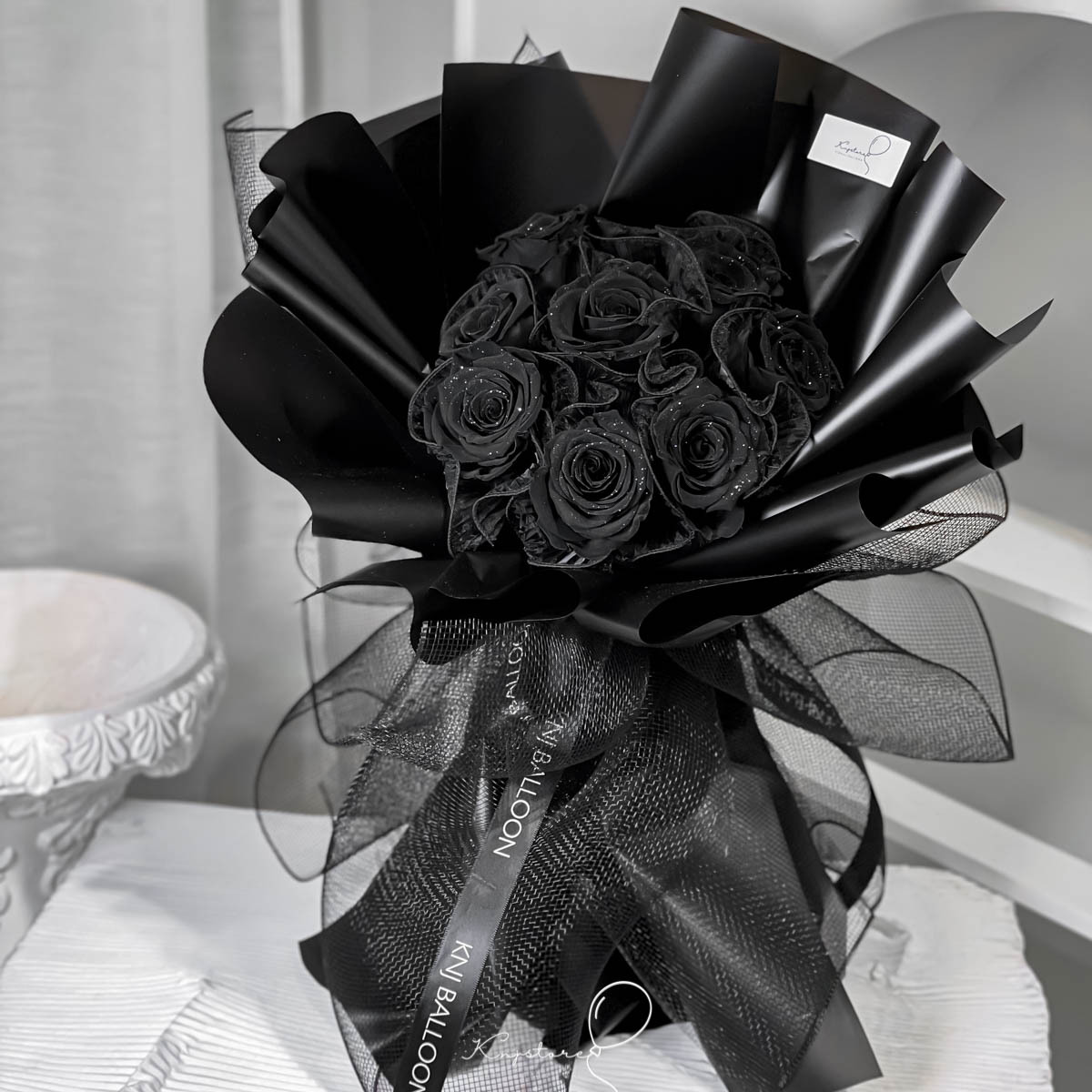 頂級厄瓜多永生玫瑰花束．黑鑽