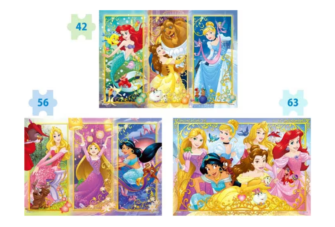 迪士尼公主-始丸物語 (3合1) (大件尺寸)