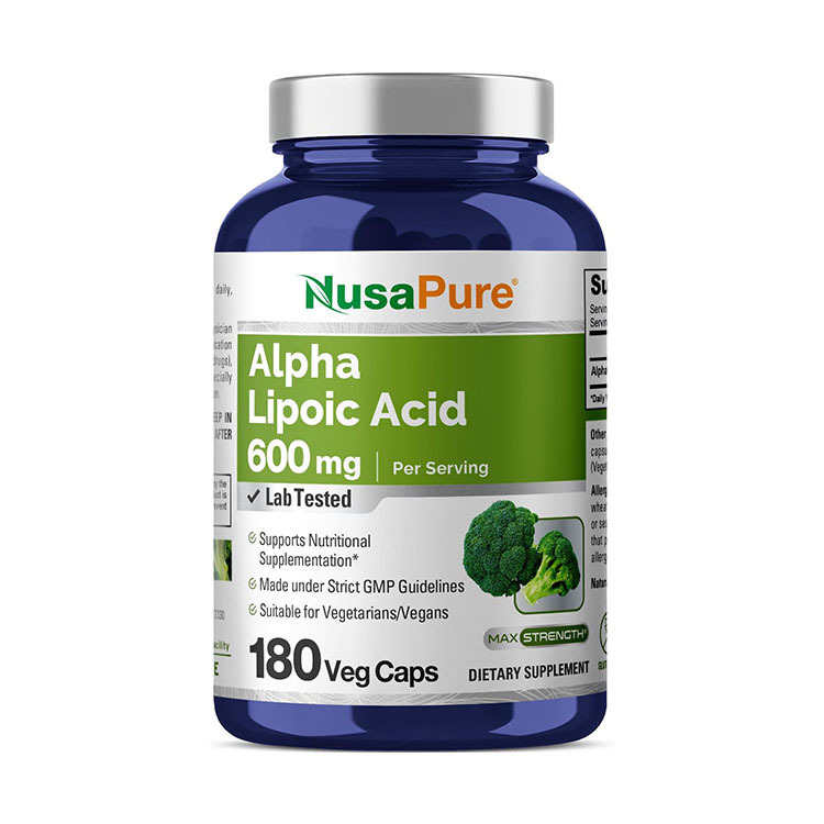 NusaPure Alpha Lipoic Acid 600 mg per Serving ,180 Veggie Capsules