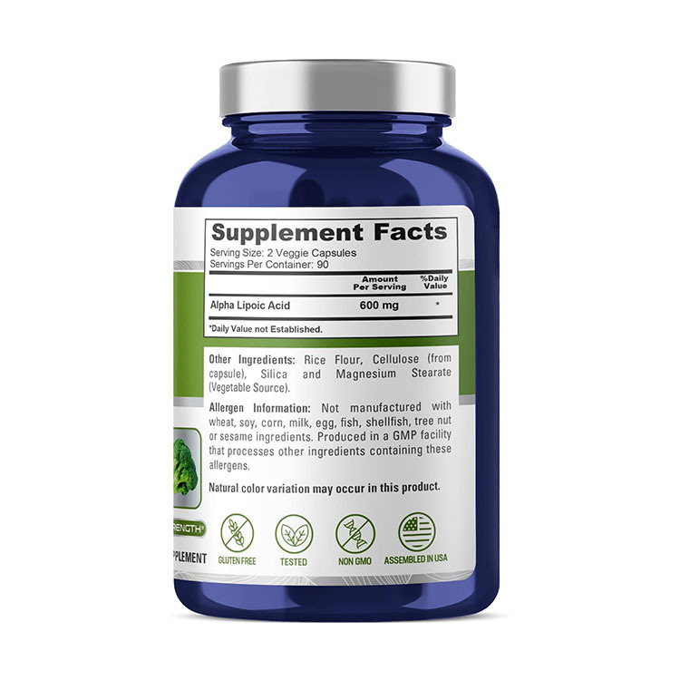 NusaPure Alpha Lipoic Acid 600 mg per Serving ,180 Veggie Capsules