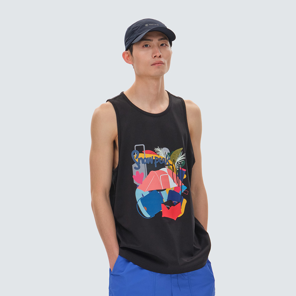【現貨零碼折款】snow peak Graphic sleeveless 露營裝備大集合純棉無袖上衣 S24MMFST72