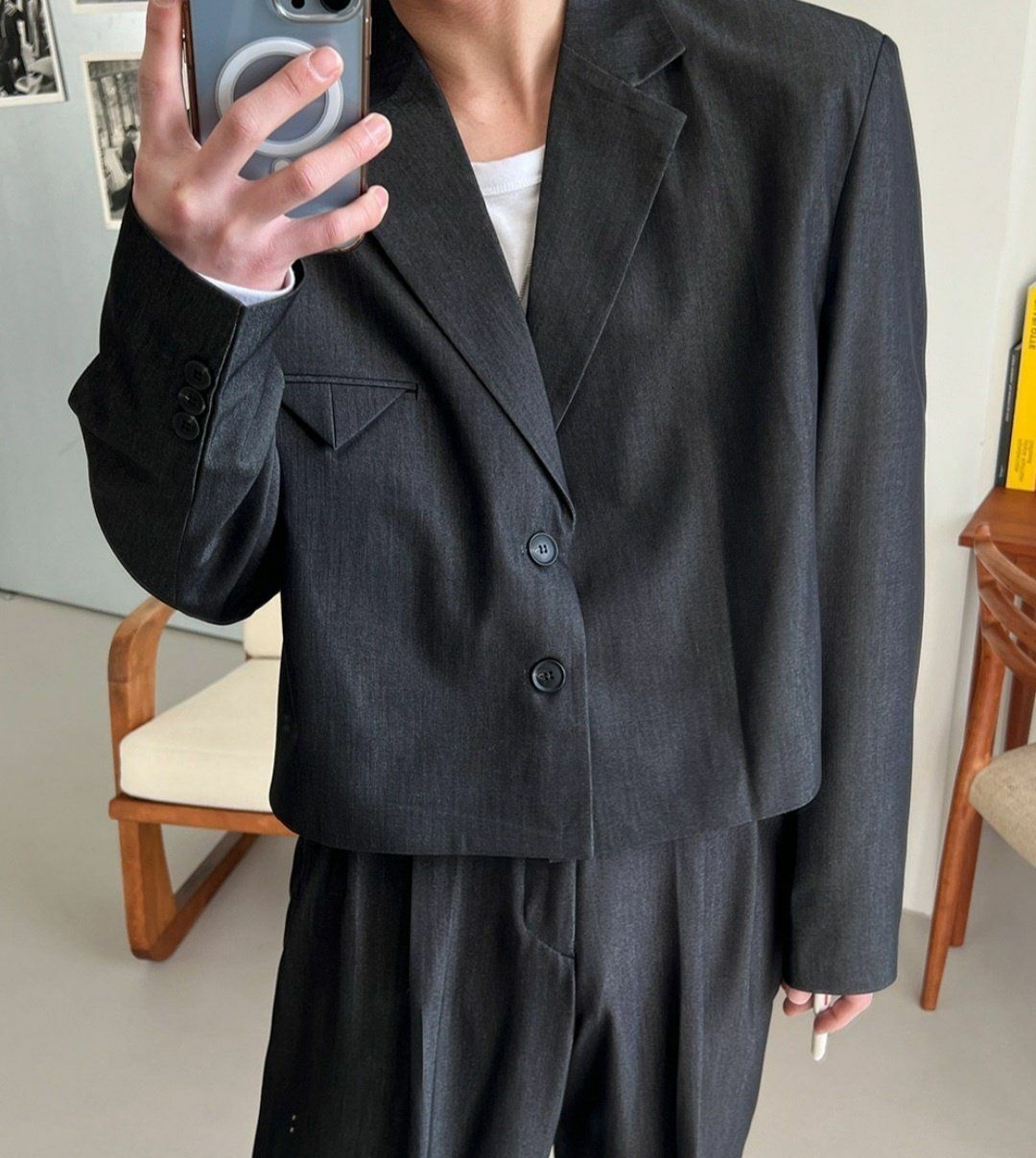 淨色短身西裝褸 Crunky_youth-045JK