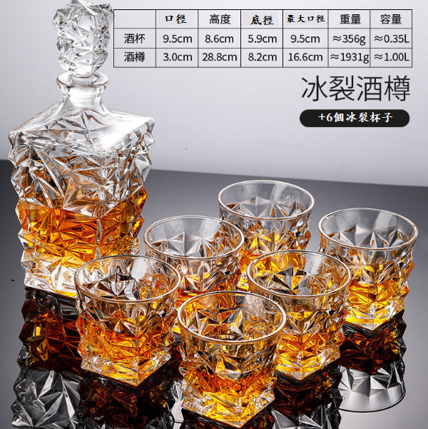 爆款玻璃威士忌杯壺套裝（貨號：008七件套）