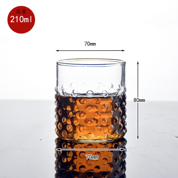 熱賣【1個】玻璃酒杯水杯（貨號：高鵬珠點杯）