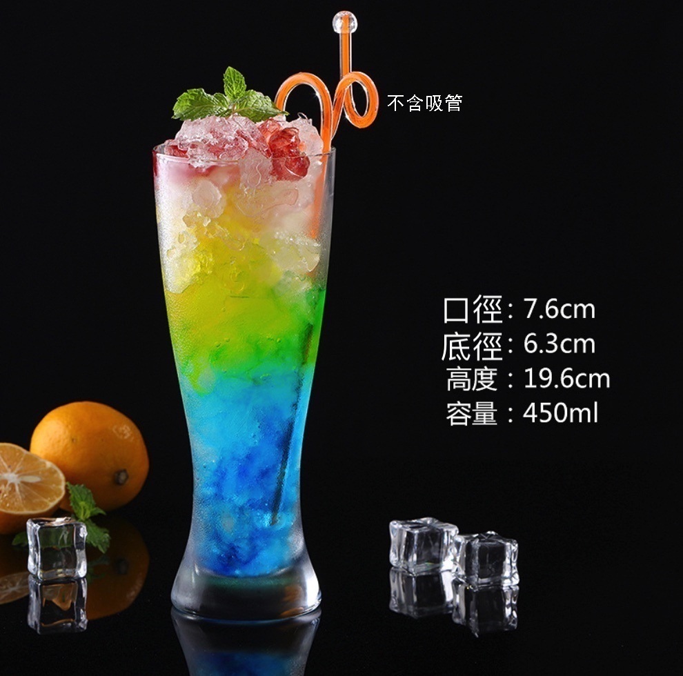 熱賣玻璃杯子果汁杯沙冰杯雞尾酒杯（34號杯-【2個裝】   不含吸管）