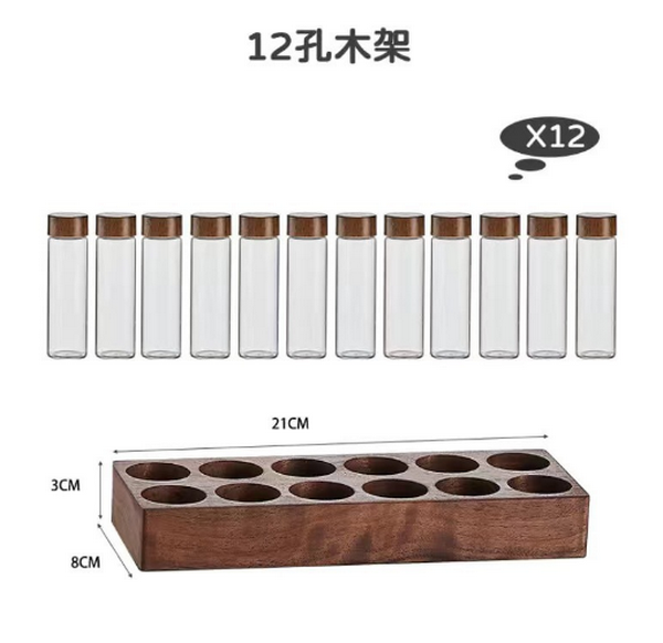 爆款咖啡豆罐儲存罐（12孔+12個22g收納瓶）