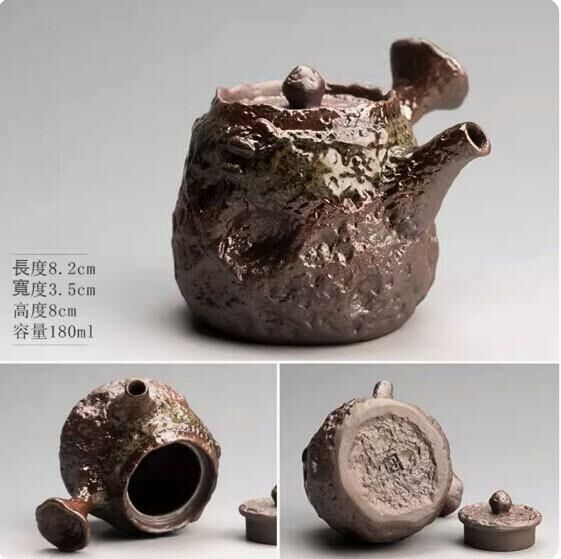 Popular kiln-turned ceramic teapot (imitation stone side handle kettle)