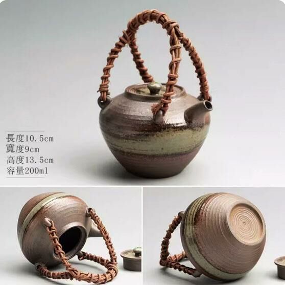 Popular kiln-turned ceramic teapot (Shimizu Rattan Teapot)