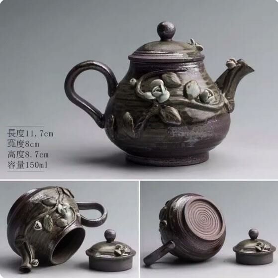Popular kiln-turned ceramic teapot teapot (Liyun teapot·carved)