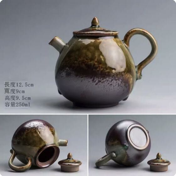 Popular kiln-turned ceramic teapot (flowing glaze Longdan teapot)