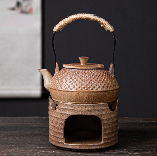 Popular teapot (firewood--polka dot teapot + tea warm stove)