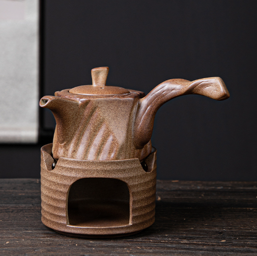 Popular teapot (firewood-fired with dead branch side handle + tea warm stove)