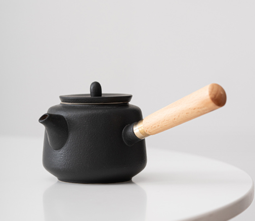 Popular teapot (Muyu side-handled teapot - black pottery)