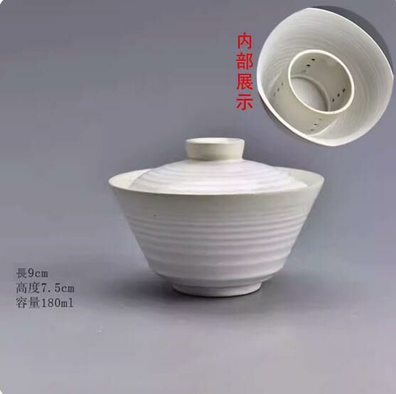 Popular Kung Fu Tea Set Tea Bowl (White Pottery Glaze Covered Bowl)