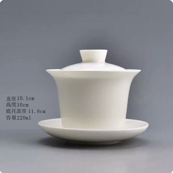 Popular Kung Fu tea set and bowl (horseshoe white porcelain covered bowl)
