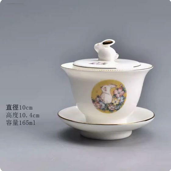 Popular Kung Fu Tea Set Tea Bowl (Jade Rabbit Strainer Cover Bowl)