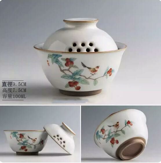 Popular Kung Fu Tea Set and Bowl (Magpie Loquat)