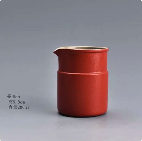 爆款泡茶分茶器公道杯(粗陶窯變紅公杯)