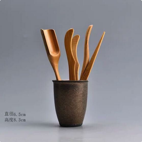 爆款功夫茶具套裝(窯變金斑色六君子)