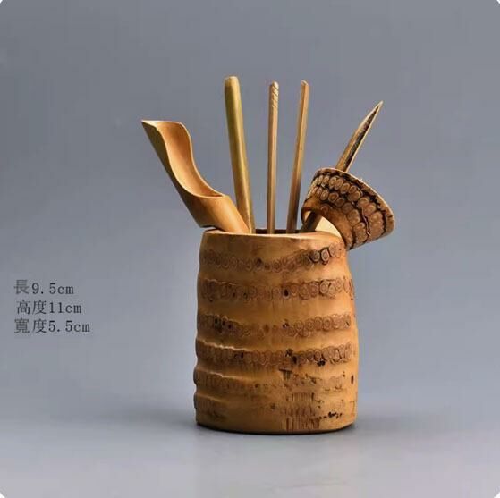 爆款功夫茶具套裝(竹根茶筒六君子)