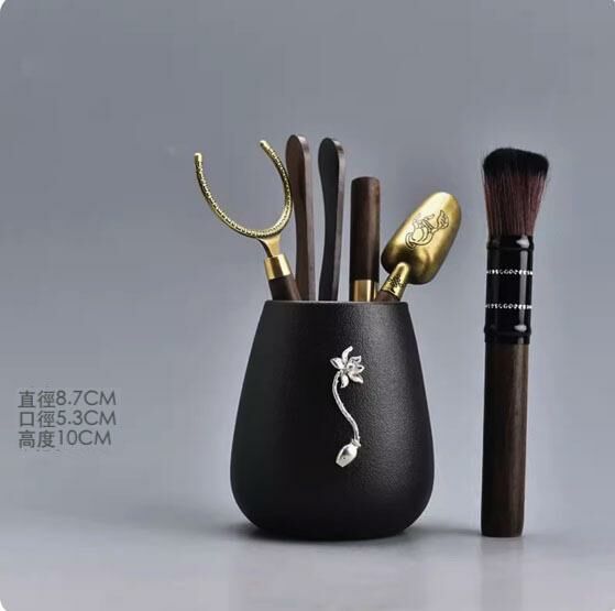 爆款功夫茶具套裝(鑲錫蓮花六君子)