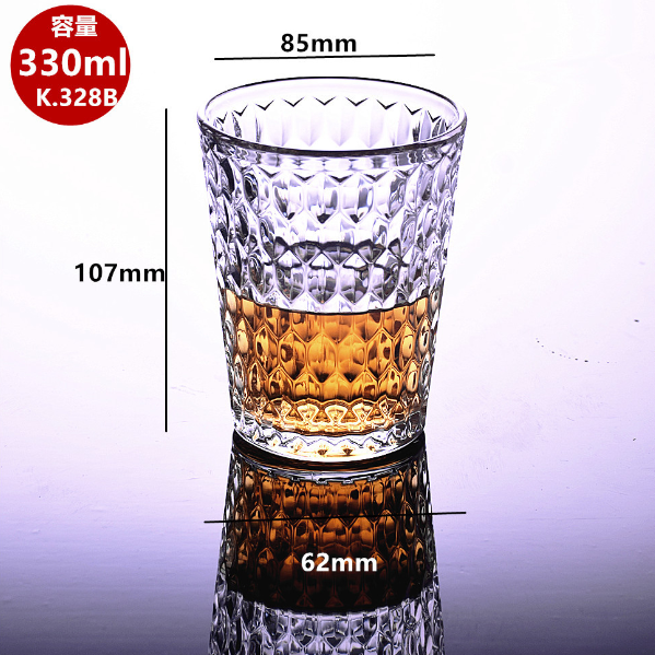 熱賣【1個】玻璃水杯洋酒杯（貨號/容量：K.3288 /330ML）
