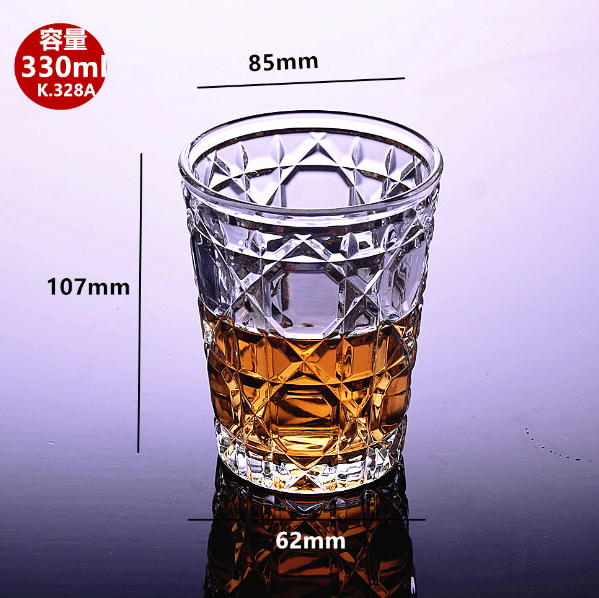 熱賣【1個】玻璃水杯洋酒杯（貨號/容量：K.328A/330ML）