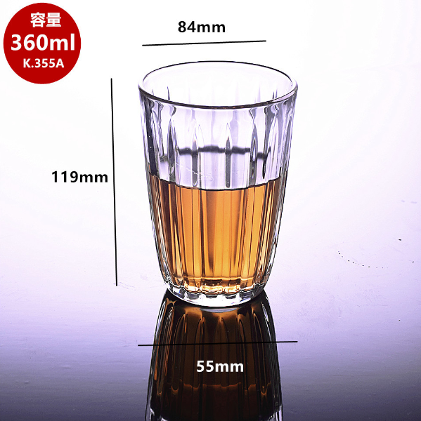 熱賣【1個】玻璃水杯洋酒杯（貨號/容量：K.355A/360ml）