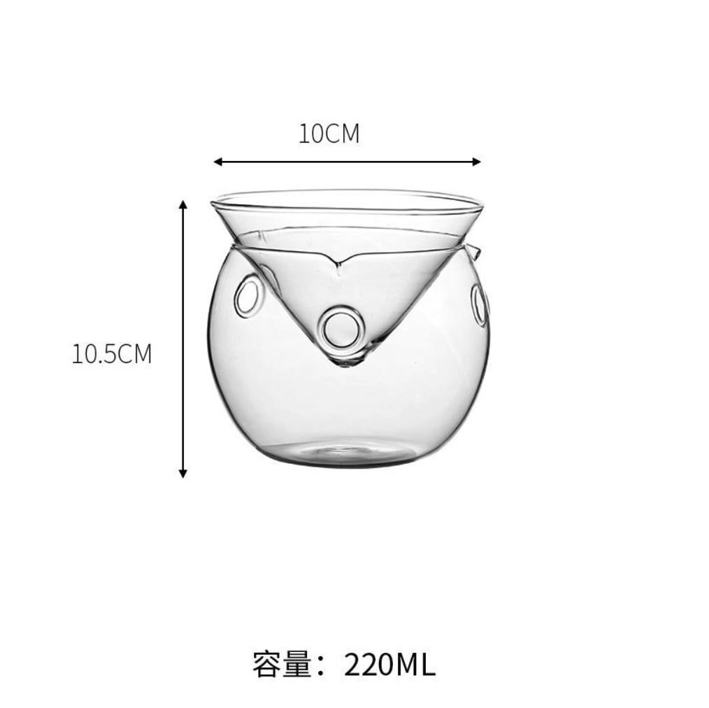熱賣個性三角杯雞尾酒酒杯（分子三角杯小號（有孔）-【2個裝】）