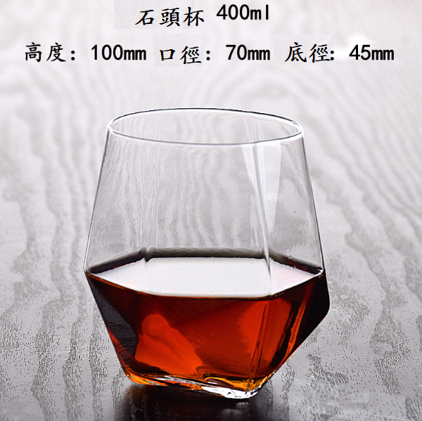 熱賣【1個】水晶玻璃洋酒杯（貨號/容量：石頭杯 400ml）