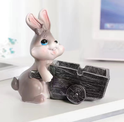 New Cartoon Ashtray ((Trolley) Struggle Rabbit--Ashtray) (size 8.5*16cm)