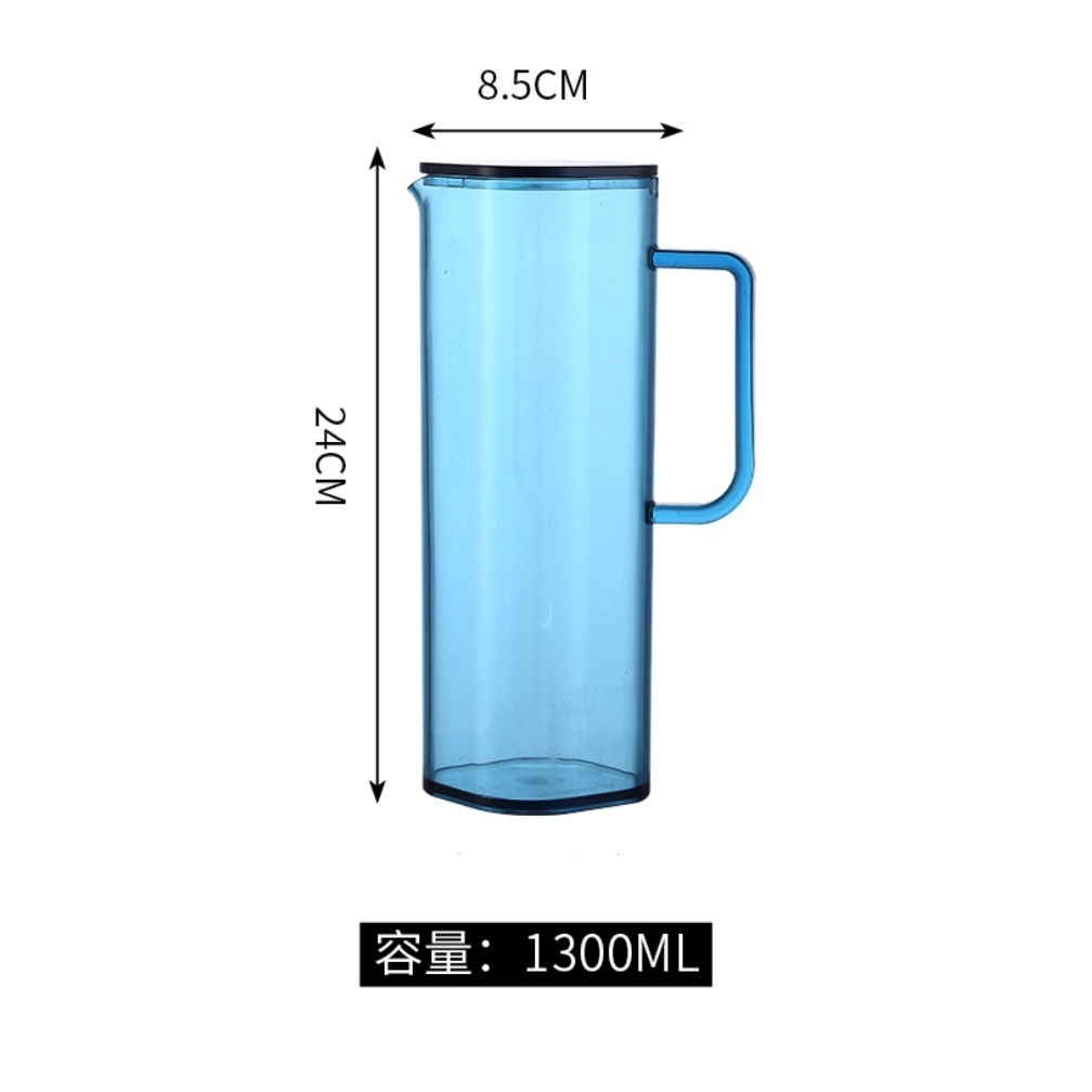 Popular PC high temperature resistant cold water kettle for home use with large capacity (PC square kettle with handle (blue) - [2 pieces])