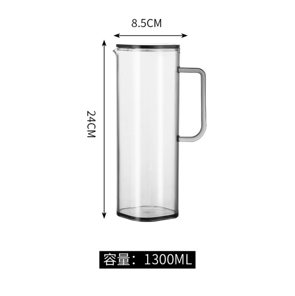 Popular PC high temperature resistant cold water kettle for home use with large capacity (PC square kettle with handle (transparent) - [2 pieces])