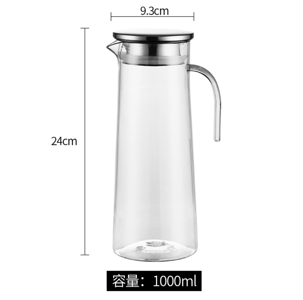Popular acrylic kettle plastic PC high temperature resistant cold water bottle (stainless steel lid PC cold water bottle 1L-[2 pieces])