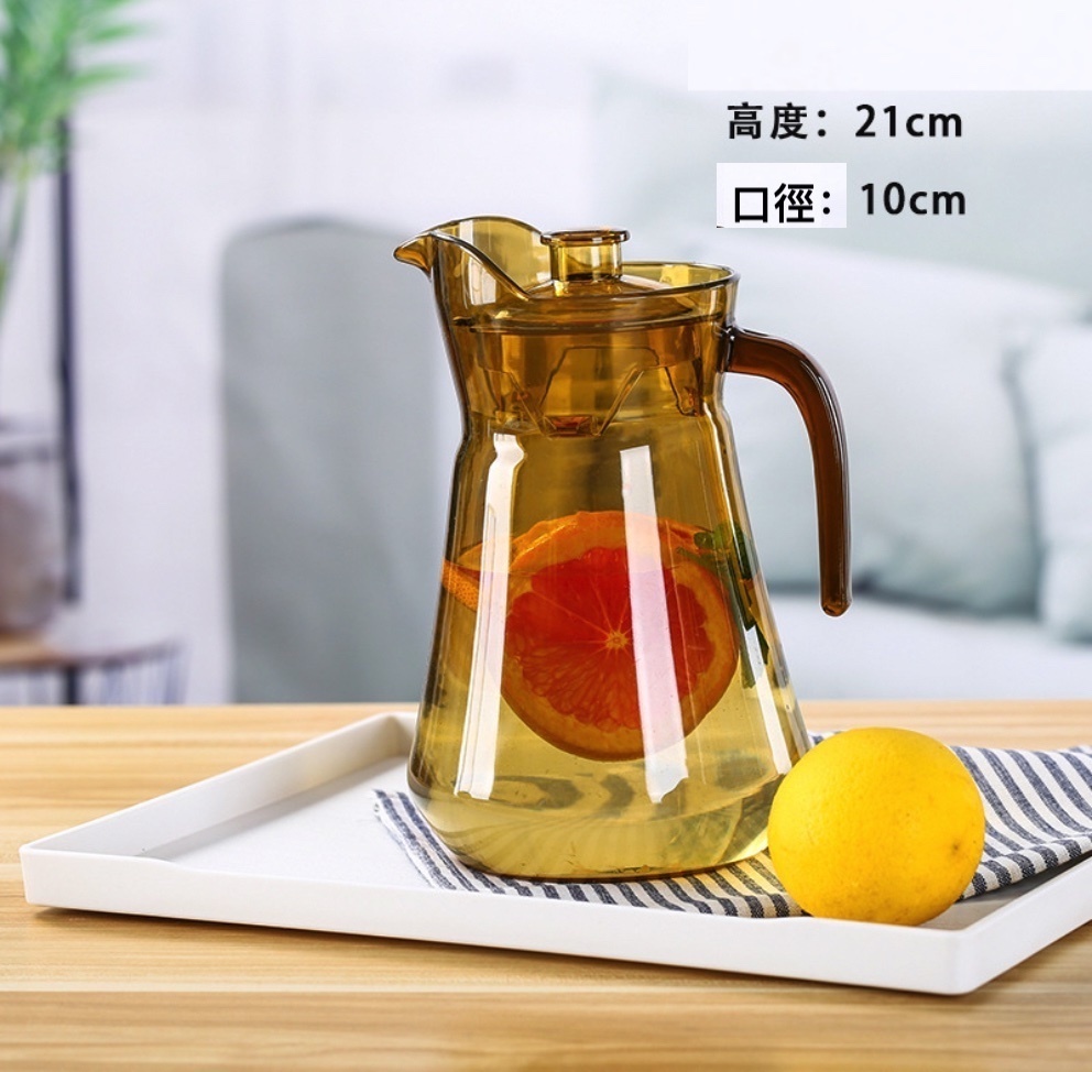 Popular acrylic PC kettle for household plastic cold kettle (No. 20 brown 1.5L duckbill kettle - [2 pieces])