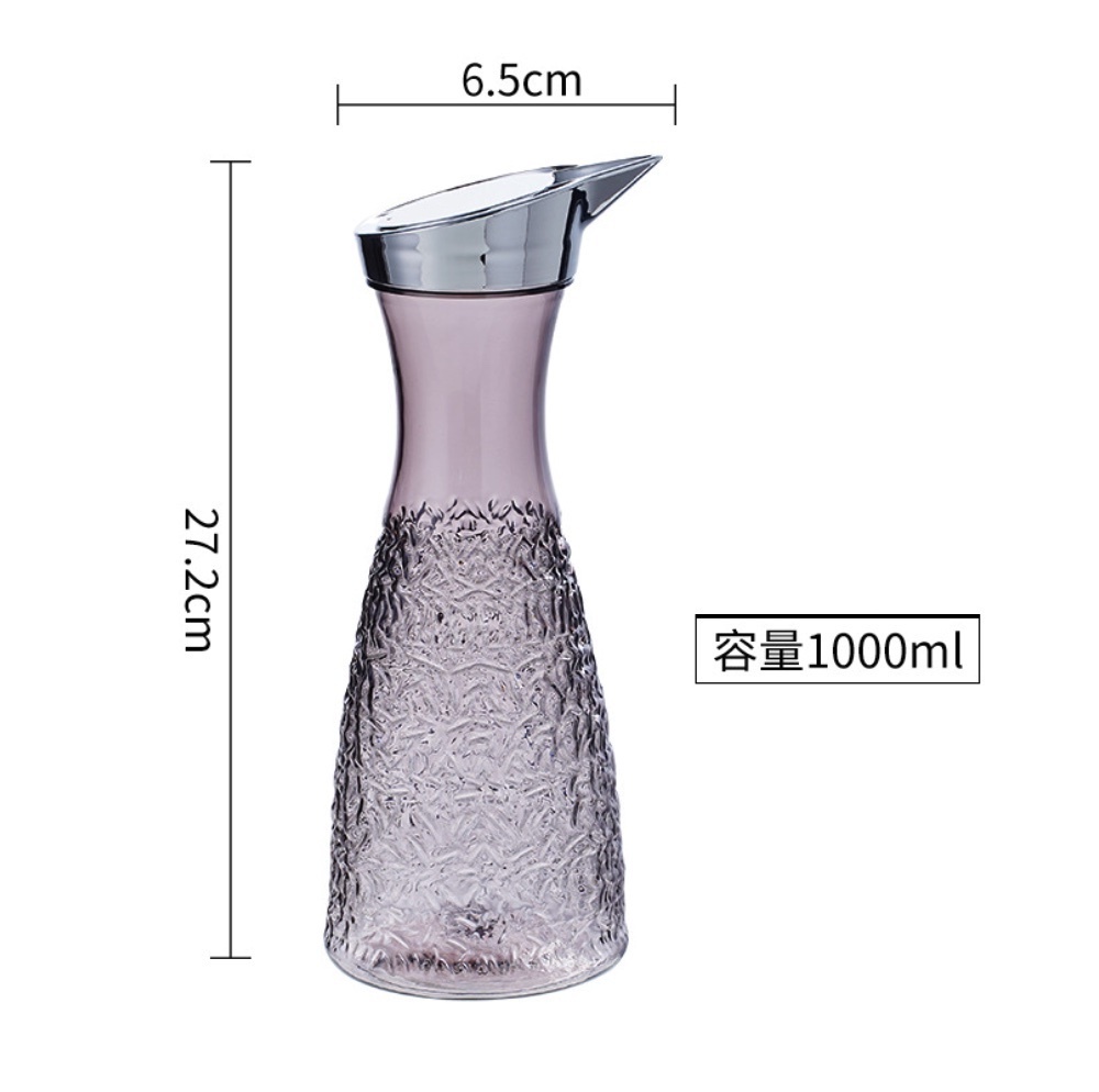 Popular acrylic kettle plastic PC high temperature resistant cold water kettle (black small pc diamond kettle 1L-[2 pieces])