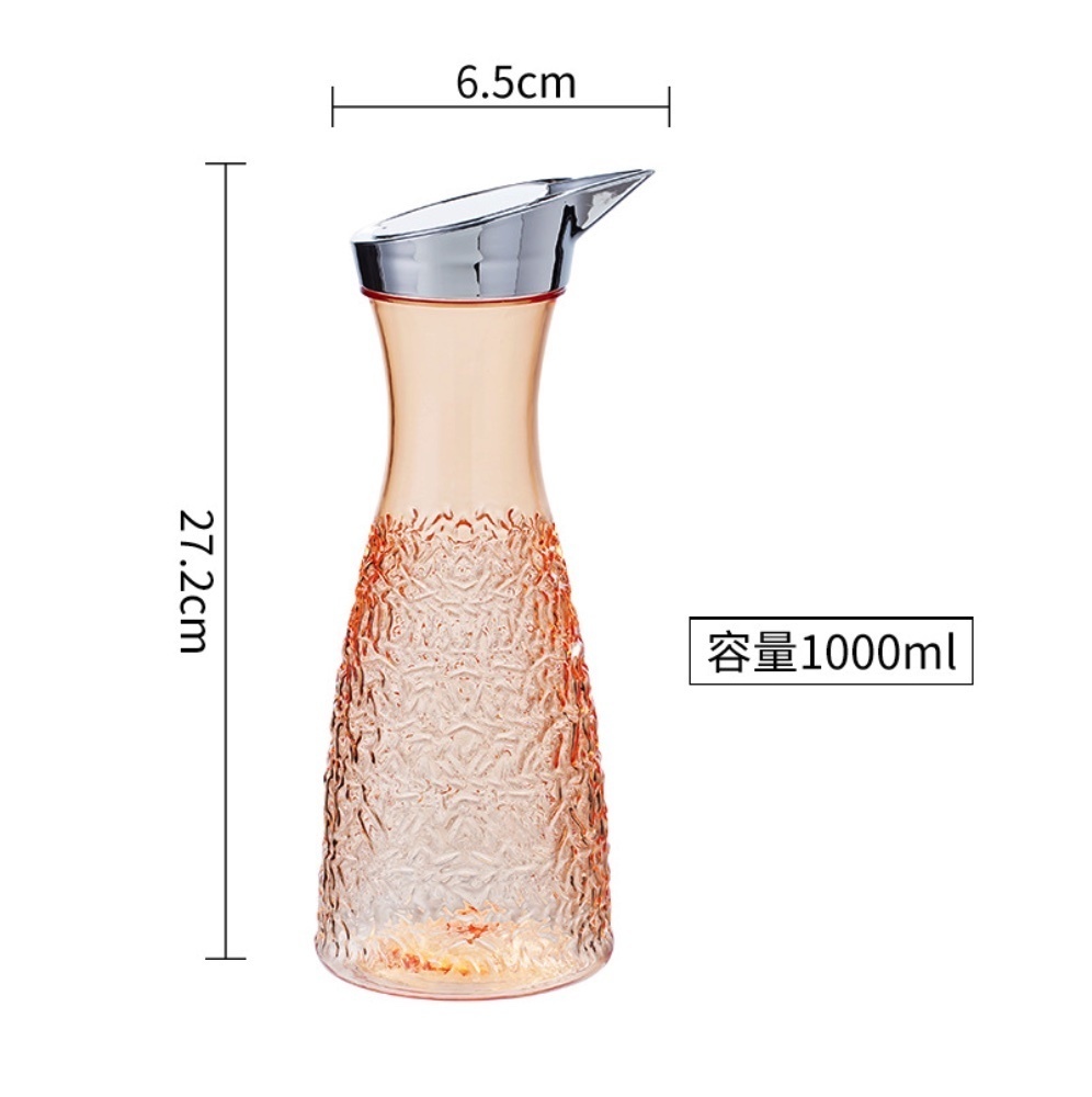 Popular acrylic kettle plastic PC high temperature resistant cold water kettle (orange small pc diamond kettle 1L-[2 pieces])