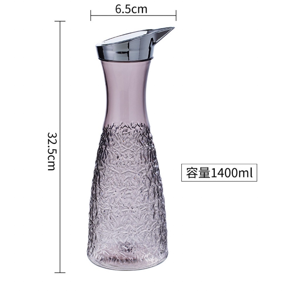 Hot style acrylic plastic kettle plastic PC high temperature resistant cold water kettle (black large pc diamond kettle 1.4L-[2 pieces])