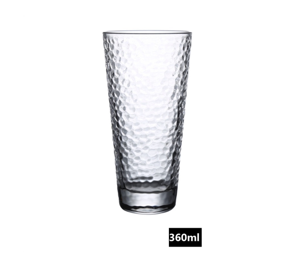 Popular Japanese gold-rimmed glass, hot water resistant cup (tall small hammered cup 360ml-[1 piece])