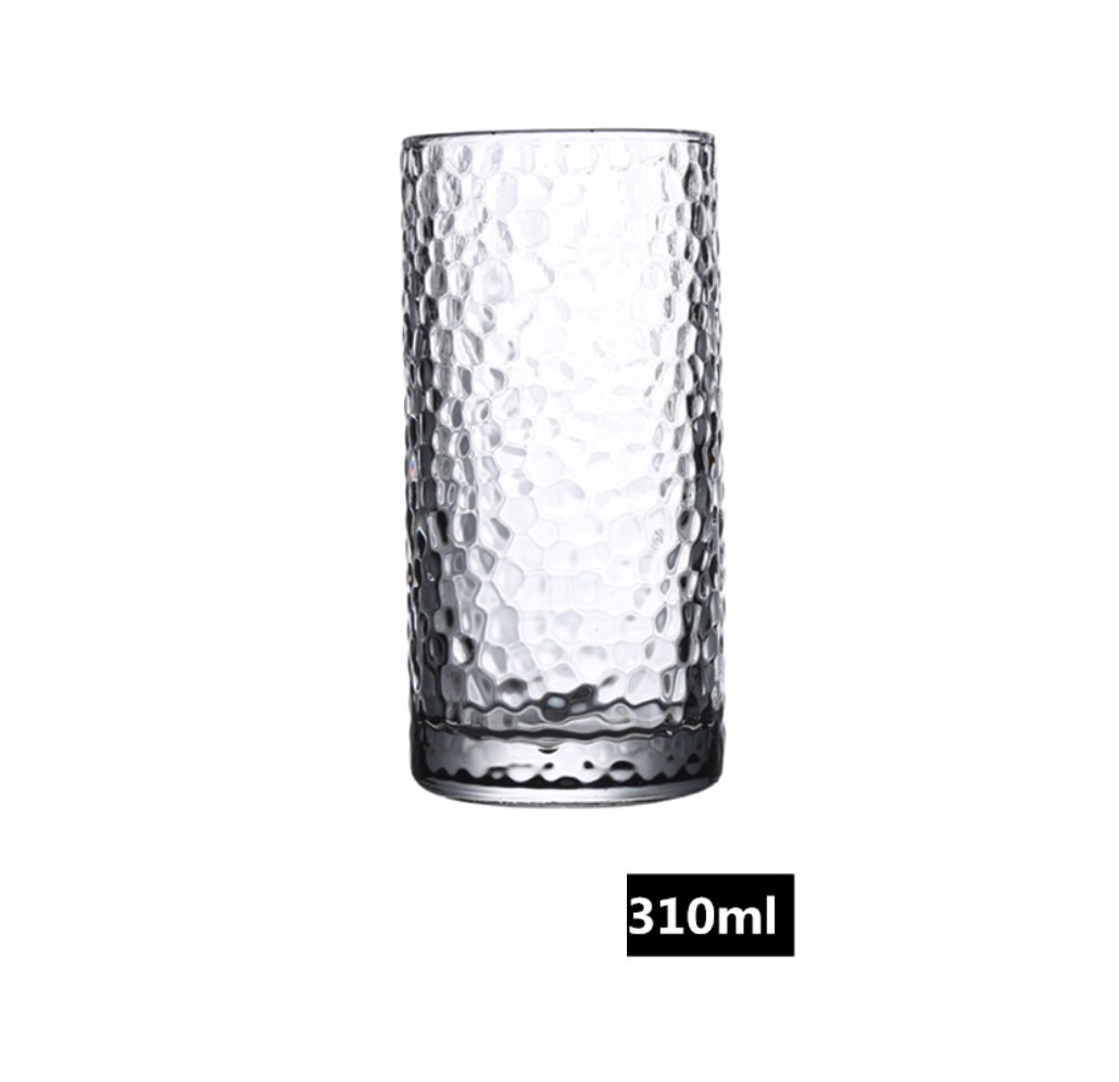 Popular Japanese style gold-rimmed glass, hot water resistant cup (straight hammered cup 310ml-[1 piece])