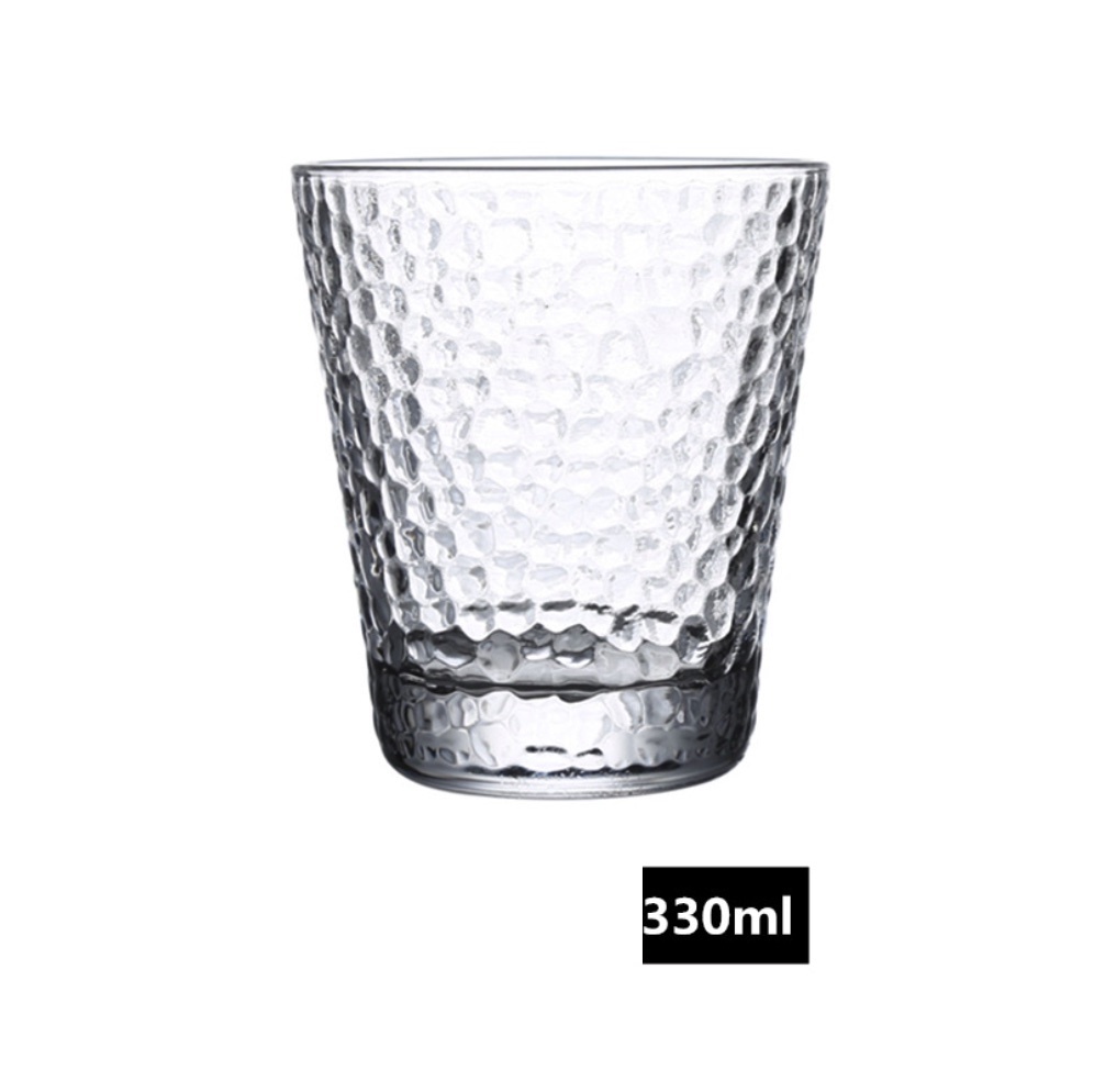 Popular Japanese gold-rimmed glass, hot water resistant cup (large, short, hammered cup 330ml - [1 piece])