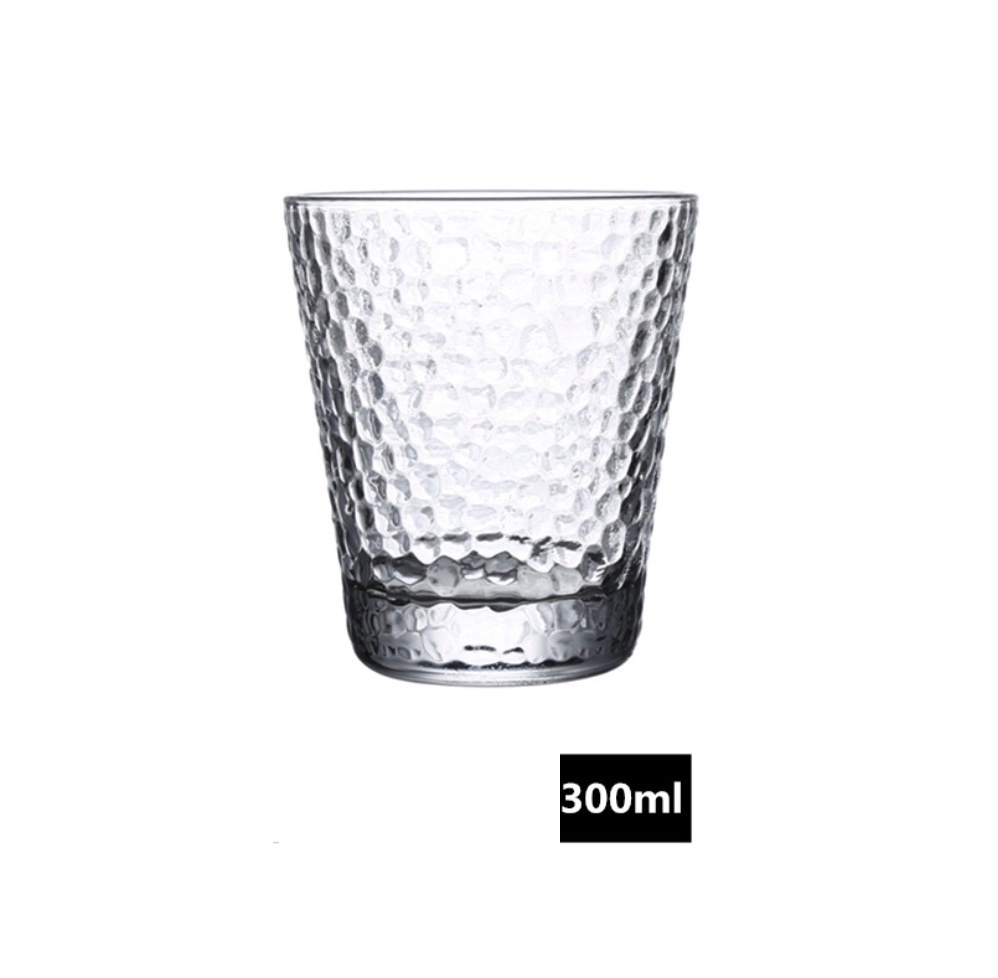 Popular Japanese gold-rimmed glass, hot water resistant cup (small, short, hammered cup 300ml - [1 piece])