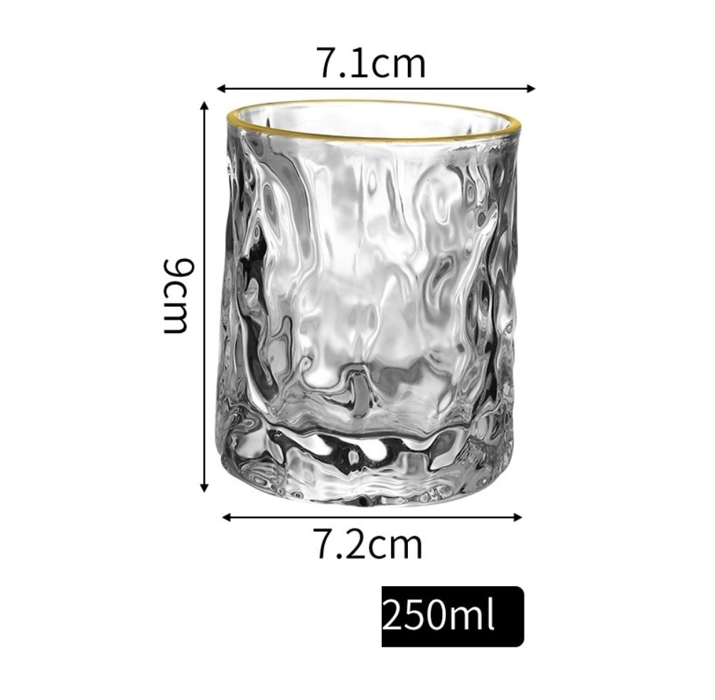 爆款樹紋杯子簡約清新森系磨砂水杯（樹紋杯金邊-250ml-【2個裝】）