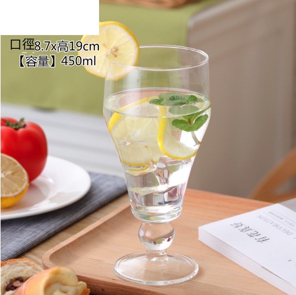 爆款玻璃杯子果汁杯冷飲甜品奶茶杯 奶昔杯 水杯（7號杯-【2個裝】）